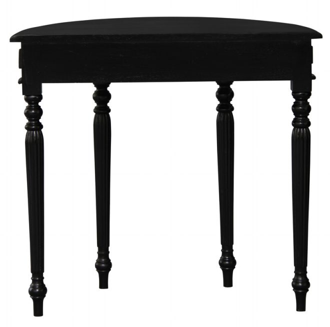 Turn Leg Half Round Sofa Table – Black