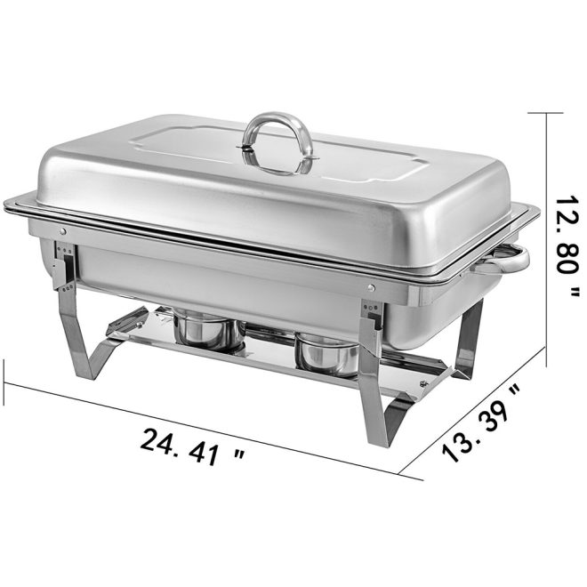 9L Chafing Dish Set Buffet Pan Bain Marie Bow Stainless Steel Food Warmer – 1 X 9L