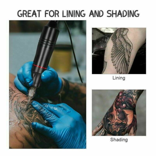 36PC Tattoo Kit Motor Pen Machine Gun Color Inks Power Supply Tattoo Needles Set – Black