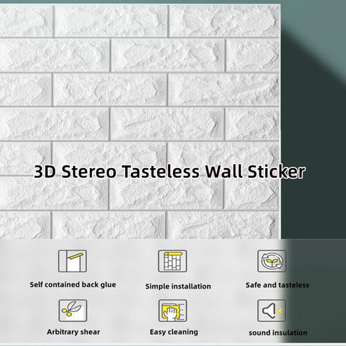 3D Wall Paper Panel Foam Brick Self Adhesive Waterproof Wallpaper Sticker – 10 M