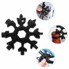 18 in 1 Multi-tool Snowflake Bottle Opener Stainless Keychain Wrench Screwdriver – Black