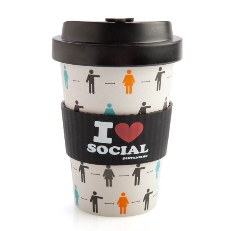 I Heart Social Distancing Eco-to-Go Bamboo Cup