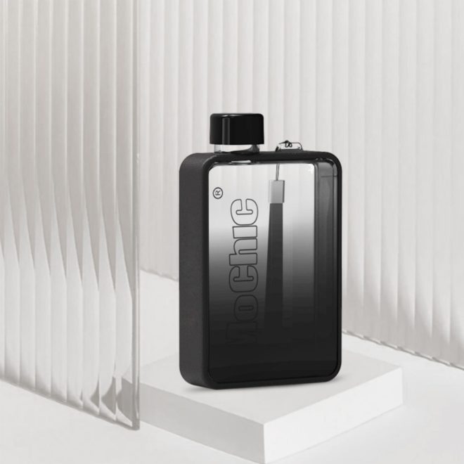 A5 Flat Water Bottle for Warm Drink – Black