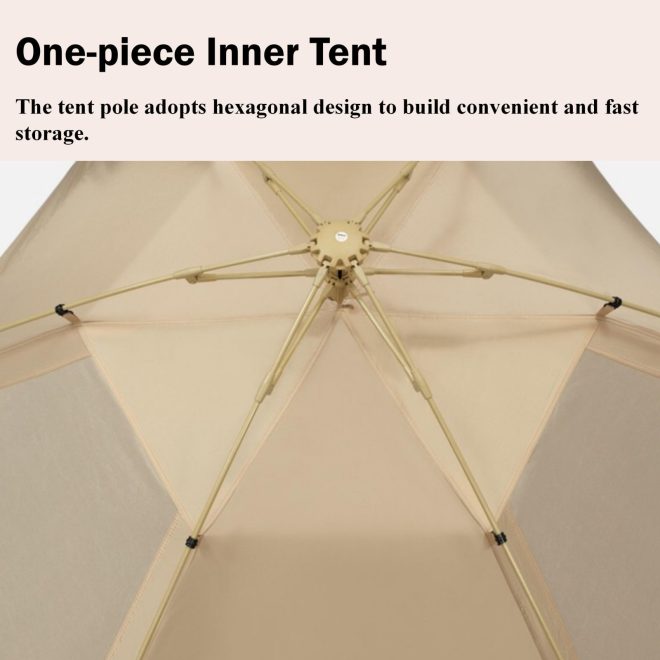 Large Space Luxury Frog Hexagonal Tent 5-8 Person Double Layer – Green