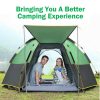 Waterproof Instant Camping Tent 4/5/6 Person Easy Quick Setup Dome Hexagonal Family Tents For Camping, Double Layer Flysheet Can Be Used As Beach Shel – Green