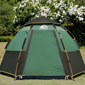 Waterproof Instant Camping Tent 4/5/6 Person Easy Quick Setup Dome Hexagonal Family Tents For Camping, Double Layer Flysheet Can Be Used As Beach Shel