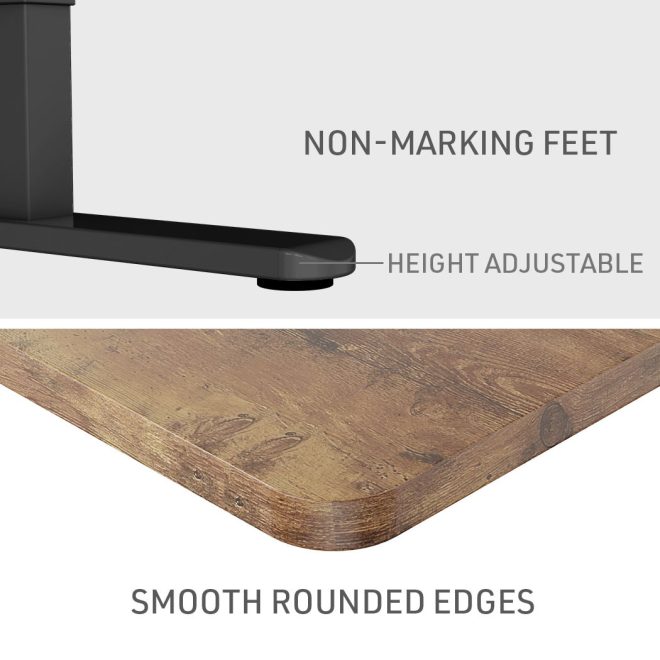 FORTIA Sit Stand Standing Desk, 72-118cm Height Adjustable, 70kg Load, Frame – 120×60 cm, Oak and Black