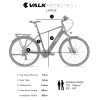 VALK Metro TR 5 + Electric Hybrid Bike, Gen II, Mid-Drive – Large, Dark Grey