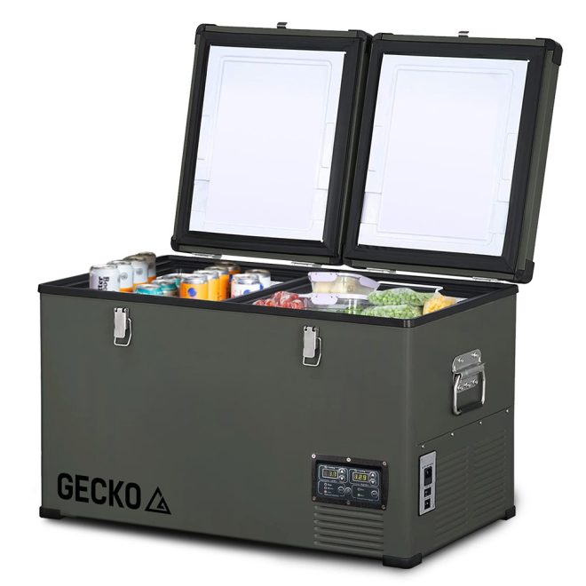 GECKO Dual Zone Portable Fridge / Freezer, SECOP Compressor, for Camping, Car, Caravan – 75L