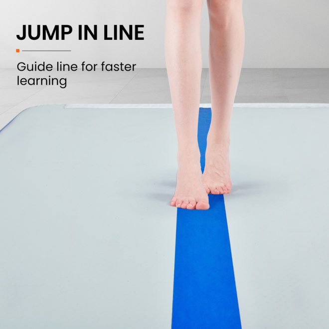 PROFLEX  Inflatable Air Track Mat Tumbling Gymnastics, (No Pump) – 300x100x10 cm, Blue and White