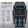 FORTIA Electric Massage Chair Full Body Reclining Zero Gravity Recliner Back Kneading Massager – Black