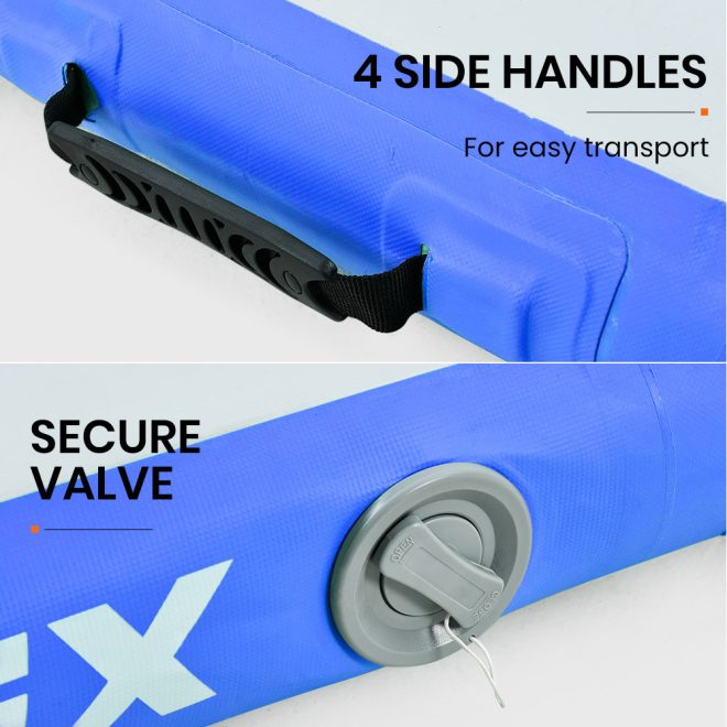 PROFLEX  Inflatable Air Track Mat Tumbling Gymnastics, with Electric Pump – 300x100x10 cm, Blue and White