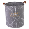 GOMINIMO Laundry Basket Round Foldable (Dog) – Grey Marble