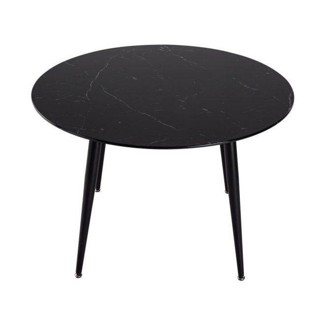 Marble Mania Round Table – Black