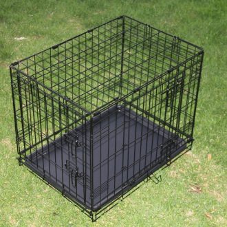 Collapsible Metal Dog Cat Crate Cat Rabbit Puppy Cage With Tray