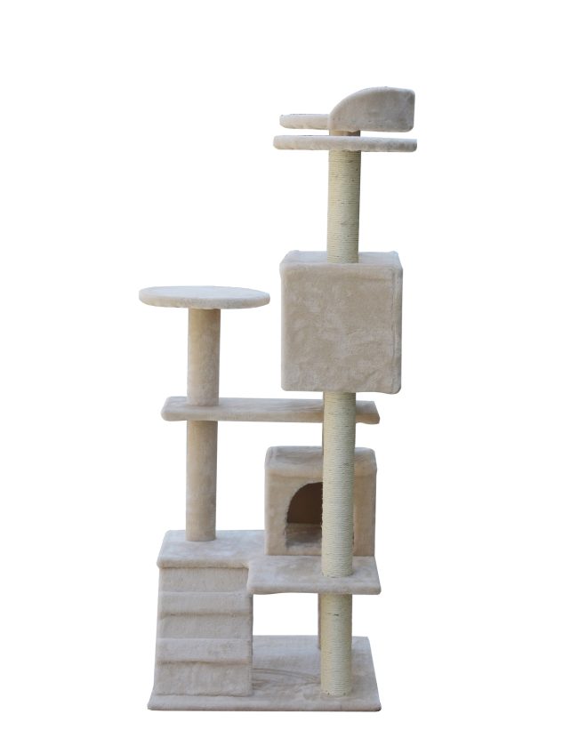 130 cm Beige Cat Scratching Post Tree Scratcher Pole – Beige