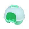 Portable Hooded Cat Kitten Toilet Litter Box Tray House with Handle and Scoop – Green