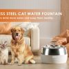 YES4PETS 3L Automatic Electric Pet Water Fountain Dog Cat Stainless Steel Feeder Bowl Dispenser Black
