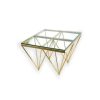 Pinnacle Silver Side Table – Clear Glass