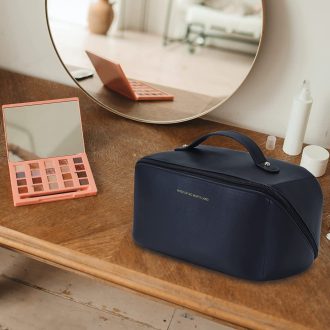 Large Travel Cosmetic Bag Portable Make up Makeup Bag Waterproof PU Leather Storage