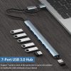 USB Hub 3.0 7 Ports Aluminium USB C to USB 3.0 Hub for MacBook Mac Pro/Mini  iMac Laptop