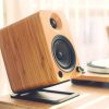 Kanto Powered Bookshelf Speakers with Bluetooth and Phono Preamp – Pair – 14x19x22 cm, Bamboo