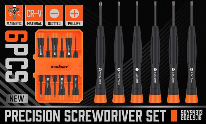 6Pc Precision Screwdriver Set Phillips Slotted Electronic PC Repair Small Driver