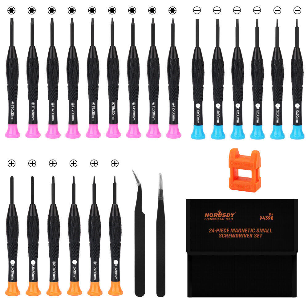 24-Piece Magnetic Precision Screwdriver Set – Small Screwdrivers for Eyeglasses, Phones, Watches Electronics Repair