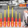 8Pc Insulated Screwdriver Set Magnetic Slotted Phillips Electricians With Case