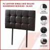 PU Leather Single Bed Deluxe Headboard Bedhead – Black