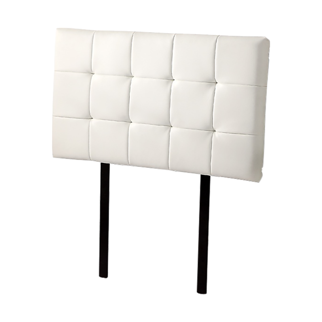 PU Leather Single Bed Deluxe Headboard Bedhead – White