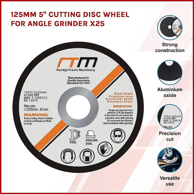 125mm 5″ Cutting Disc Wheel for Angle Grinder – 25