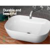 Ceramic Bathroom Basin Vanity Sink Above Counter Top Mount Bowl – Oval