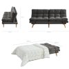 Alexa 3 Seater Velvet Sofa Bed Futon – Charcoal