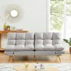 Alexa 3 Seater Velvet Sofa Bed Futon – Light Grey