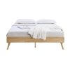 Natural Oak Ensemble Bed Frame Wooden Slat – KING
