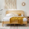 Lulu Bed Frame with Curved Rattan Bedhead – DOUBLE