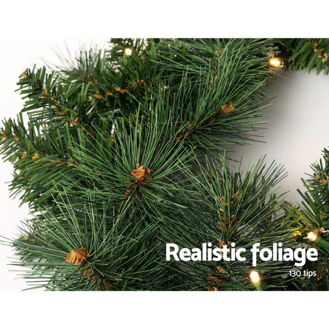 Jingle Jollys 1.8M Christmas Garland with Pre-lit LED Lights Xmas Tree Decor