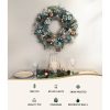 Jingle Jollys Christmas Wreath with Pre-Lit Lights Ornament 60CM Xmas Tree Decor