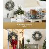 Jingle Jollys Christmas Wreath with Pre-Lit Lights Ornament 60CM Xmas Tree Decor
