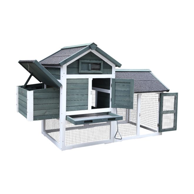 Furtastic Large Chicken Coop & Rabbit Hutch With Ramp – Green