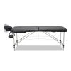 2 Fold Portable Aluminium Massage Table Massage Bed Beauty Therapy – 55 cm, Black