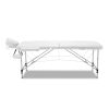 2 Fold Portable Aluminium Massage Table Massage Bed Beauty Therapy – 75 cm, White