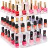 3 Tier 360 Rotating Display Rack Organizer Stand for Clear Nail Polish and Makeup Cosmetics with Acrylic Guard