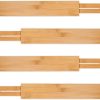 Bamboo Adjustable Kitchen Drawer Dividers (Large, 44-55 cm) – 4