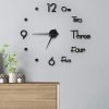 DIY Wall Clock Modern Frameless Large 3D Wall Watch Giant Roman Numerals for Home Living Room and Bedroom – 50x45x1.5 cm