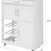 Kitchen Trolley with Wine Racks, Portable Workbench and Serving Cart for Bar or Dining