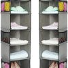 5 Foldable Shelf Hanging Closet Organizer Space Saver with Side Accessories Pockets for Clothes Storage. – 2