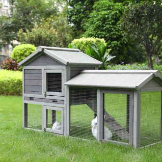 148cm Rabbit Hutch Metal Run Wooden Cage Guinea Pig Cage House