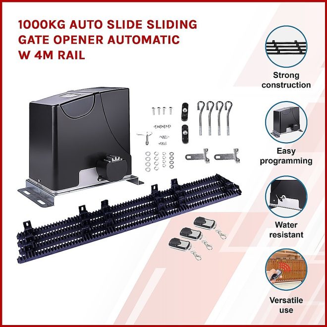 Auto Slide Sliding Gate Opener Automatic w 4m Rail – 1000 kg